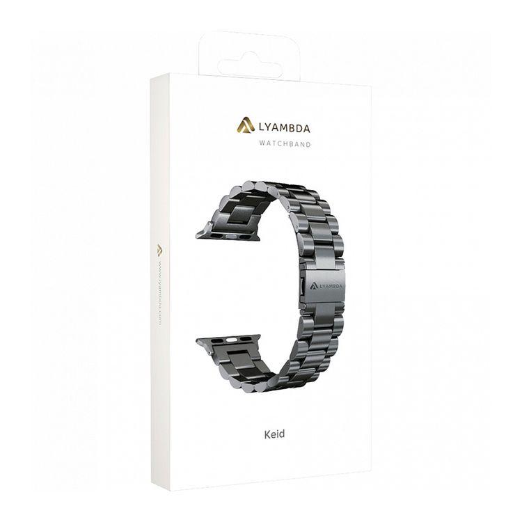 Ремешок Lyambda Keid для Apple Watch 42mm/44mm/45mm, Универсальный, нержавеющая сталь, черный - 1