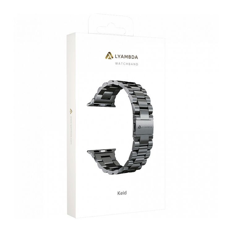 Ремешок Lyambda Keid для Apple Watch 42mm/44mm/45mm, Универсальный, нержавеющая сталь, черный— фото №1
