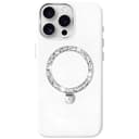 Чехол-накладка PYNANA Dancing Circle Luxury для iPhone 16 Pro Max, экокожа, белый жемчуг