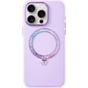 Чехол-накладка PYNANA Dancing Circle для iPhone 16 Pro Max, экокожа, фиолетовый