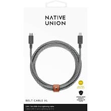 Кабель Native Union Belt Cable USB-C / Lightning 3м, зебра - 1