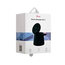 Зарядное устройство беспроводное Uzay Drum Charger 2in1, 15Вт, черный - 1