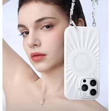 Чехол-накладка PYNANA Starlight для iPhone 16 Pro, экокожа, белый - 2