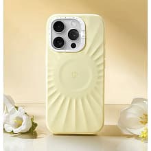 Чехол-накладка PYNANA Starlight для iPhone 16 Pro, экокожа, желтый - 1