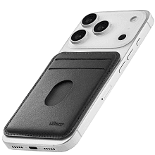Кардхолдер uBear Split Find My MagSafe, экокожа, черный - 3