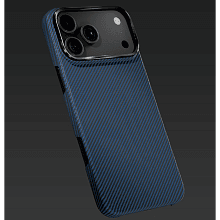 Чехол-накладка VLP Kevlar Case для iPhone 18 Pro, кевлар, синий - 3