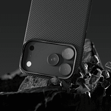 Чехол-накладка VLP Kevlar Case для iPhone 18 Pro, кевлар, черный - 3