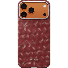 Чехол-накладка Pitaka Monogram для iPhone 17 Pro Max, арамид (кевлар), красный - 1