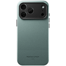 Чехол-накладка Native Union Active Case для iPhone 18 Pro Max, экокожа/полиуретан/микрофибра, зеленый сланец - 0