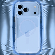 Чехол-накладка VLP Bubble Case для iPhone 18 Pro Max, силикон, голубой - 1
