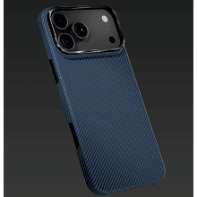 Чехол-накладка VLP Kevlar Case для iPhone 18 Pro Max, кевлар, синий - 1