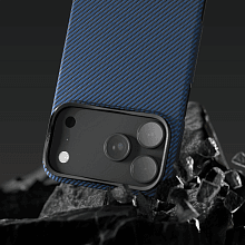 Чехол-накладка VLP Kevlar Case для iPhone 18 Pro Max, кевлар, синий - 2