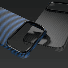 Чехол-накладка VLP Kevlar Case для iPhone 18 Pro Max, кевлар, синий - 3