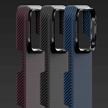 Чехол-накладка VLP Kevlar Case для iPhone 18 Pro Max, кевлар, черный - 2